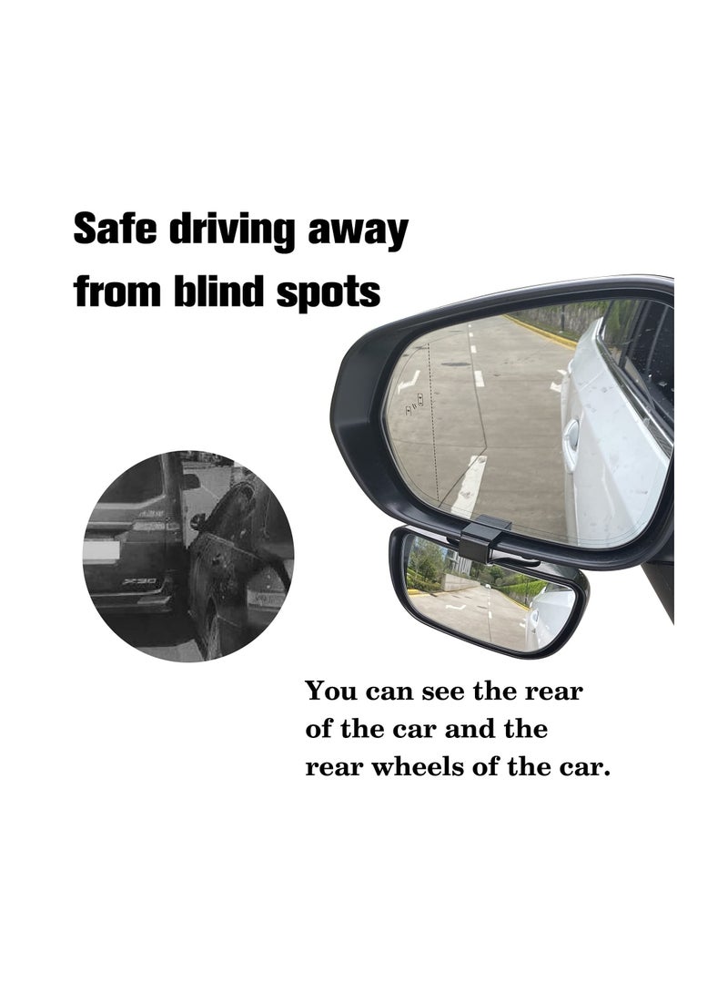 SOLARAE Side Rearview Mirror, Blind Spot Mirrors, Adjustable Mounted Blind Spot Mirror, HD Glass Wide Angle Side Rearview Mirror Universal, Adjustable Car Auxiliary Wide Angle Side Rearview Mirror for Cars - Image 3