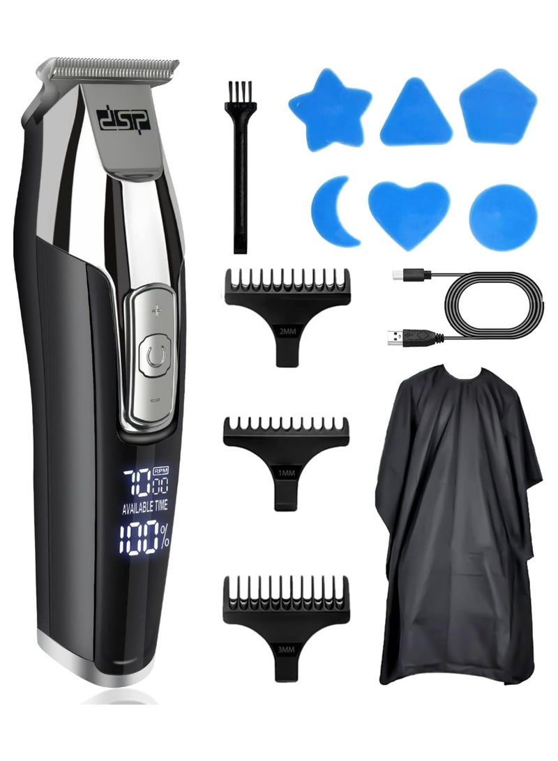 دي اس بي Hair Trimmer with LED Display - Wireless T Trimmer, T Outliner, Barber Trimmer - All in One Kit, Waterproof - for Barbers and Men - Image 1