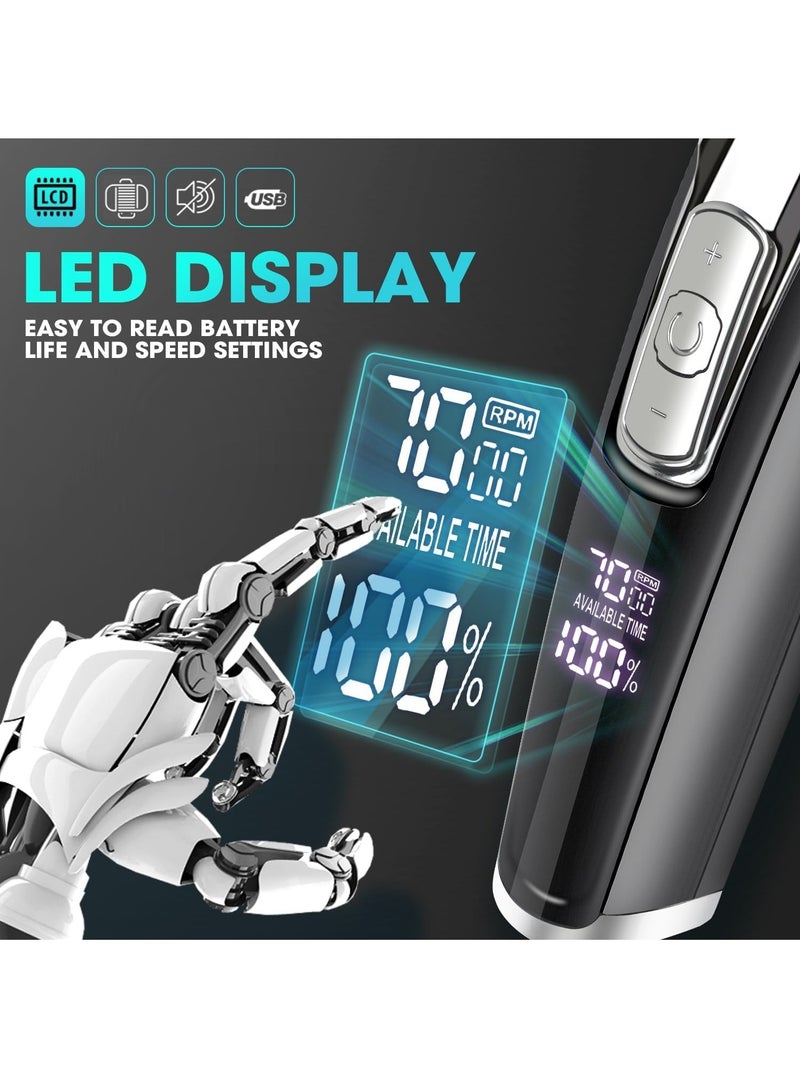 دي اس بي Hair Trimmer with LED Display - Wireless T Trimmer, T Outliner, Barber Trimmer - All in One Kit, Waterproof - for Barbers and Men - Image 2