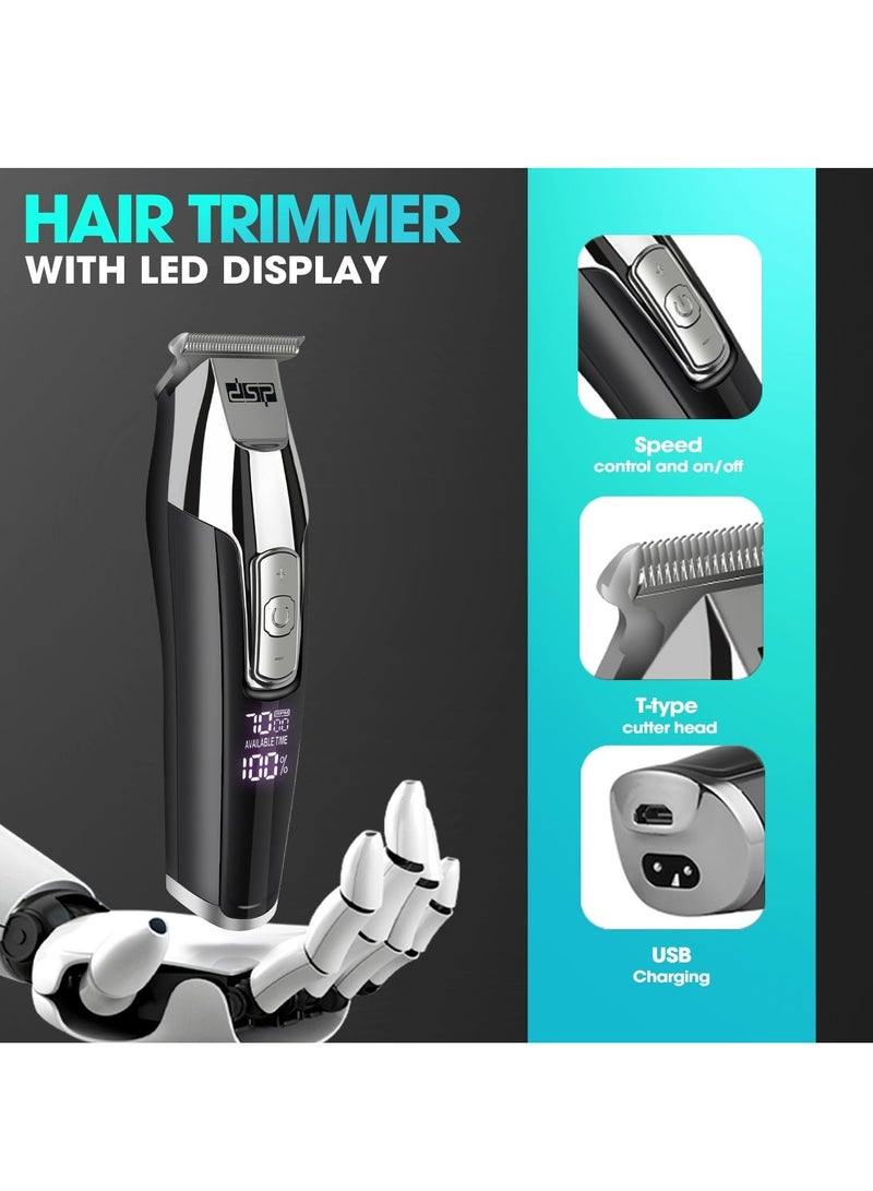 دي اس بي Hair Trimmer with LED Display - Wireless T Trimmer, T Outliner, Barber Trimmer - All in One Kit, Waterproof - for Barbers and Men - Image 5