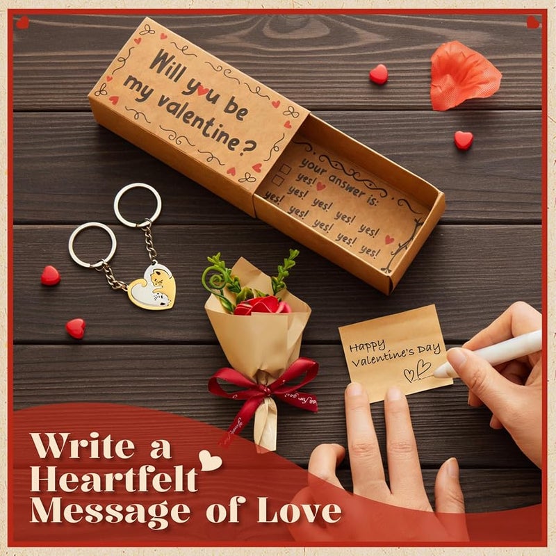 AIGIMU Will You Be My Valentine Card–Handmade Cute Love Card Matchbox with Mini Rose, Surprise Gift, Anniversary or Valentines Day Gift for Her, Him, Wife, Husband, Boyfriend, Girlfriend, Couples - Image 3