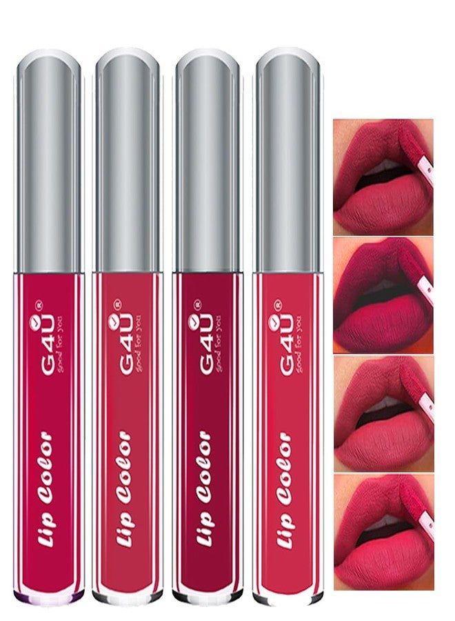 مجموعة أحمر الشفاه G4U Velvet Matte - مقاومة للتلطخ، ملمس مخملي، لون جريء - خفيفة الوزن، لا تسبب جفاف الشفاه. مثالية للاستخدام اليومي أو المناسبات الخاصة A40