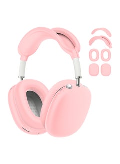 2024 Airpods Max Headset Protective Cover Ear Cap Head Beam Shell Silicone Protective Cover-Color:Pink Four-piece Set-Model:Airpods Max