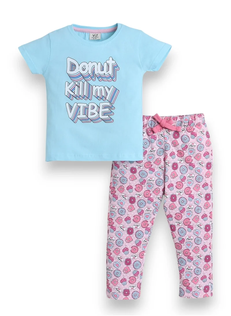 victor and jane Victor and Jane - Printed T-shirt and Pyjama Set