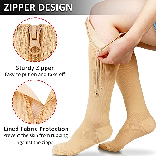 Ailaka Medical 15-20 mmHg Zipper Compression Socks Women Men - Image 3