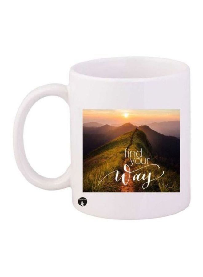 RKN English Phrases Printed Mug White/Green/Yellow - Image 1