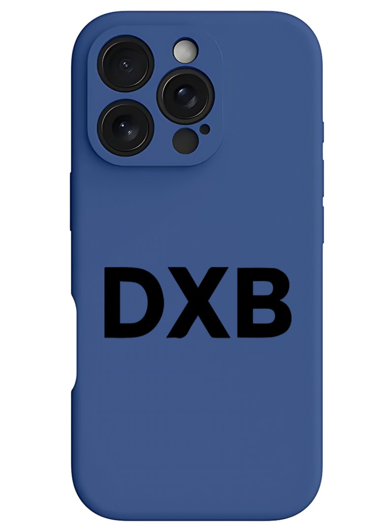 Theodor iPhone 16 Pro Max Blue Protective Slim Fit Case Liquid Silicone Cover with Full Body Protection Anti-Scratch Shockproof Case For iPhone - DXB Black - Image 1