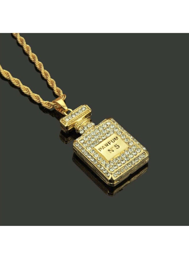 NIBEMINENT Personality Diamond Perfume Bottle Pendant Twist Necklace  - Image 2