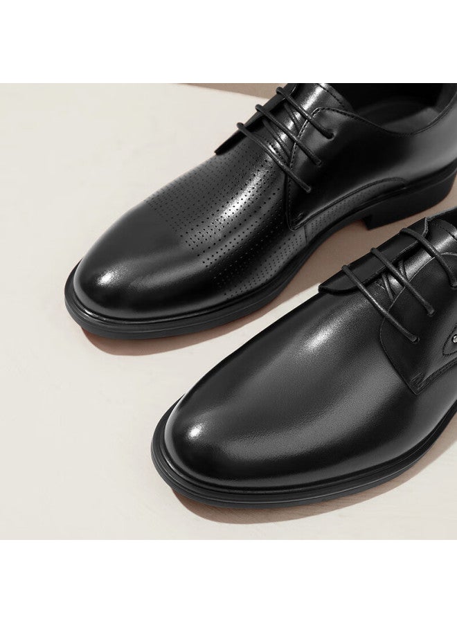 Belle Men's Shoes, Business Formal Leather Shoes, Casual Height-increasing Soft-soled Genuine Leather Shoes, 10503am0, Black-classical Version, Size 43 - Image 3