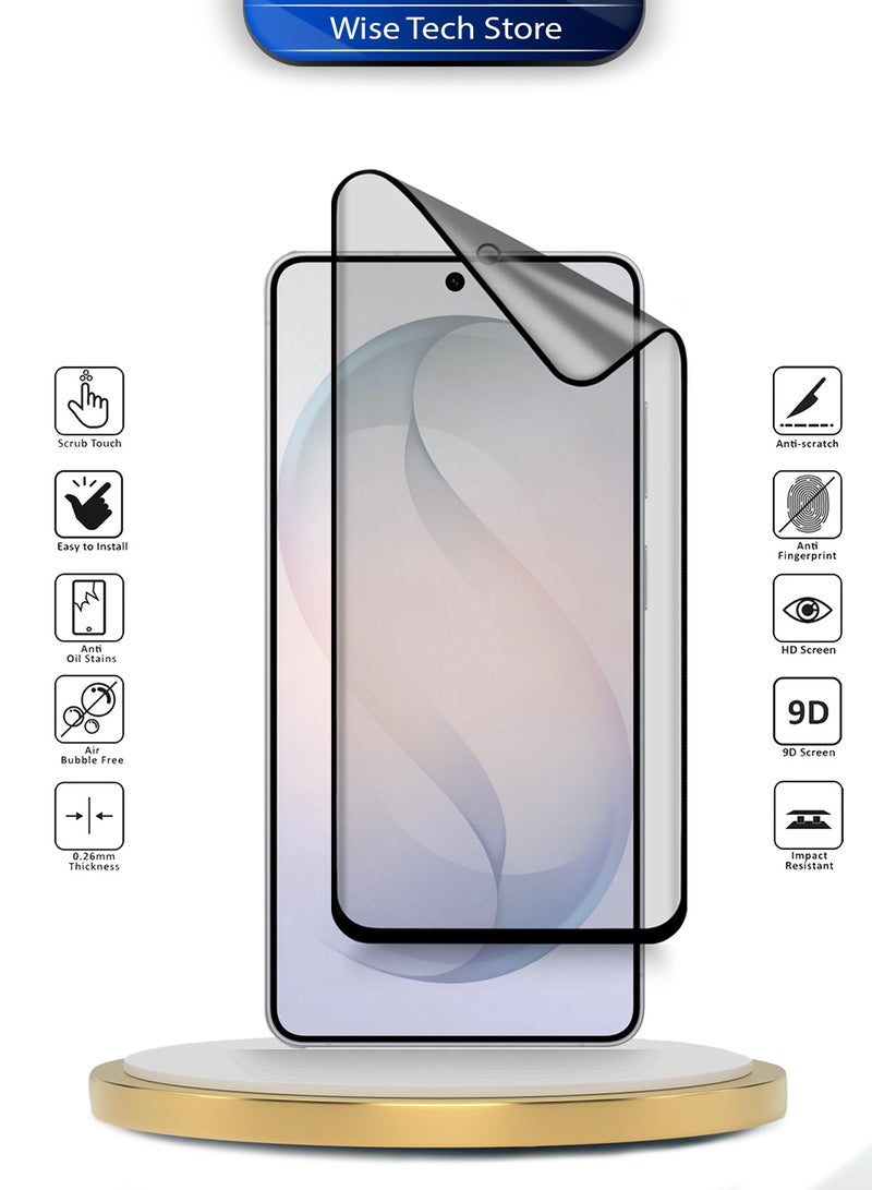 دبليو تيك حماية شاشة مرنة مطفية كاملة الغراء من السيراميك النانوي لهاتف سامسونج جالاكسي S26 ألترا 5G 2026 الفاخر - شفاف/أسود (MSCNMN) - Image 1