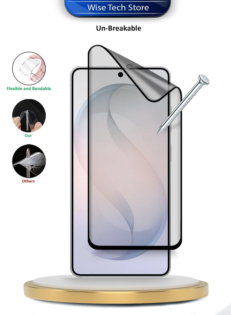 دبليو تيك حماية شاشة مرنة مطفية كاملة الغراء من السيراميك النانوي لهاتف سامسونج جالاكسي S26 ألترا 5G 2026 الفاخر - شفاف/أسود (MSCNMN) - Image 2