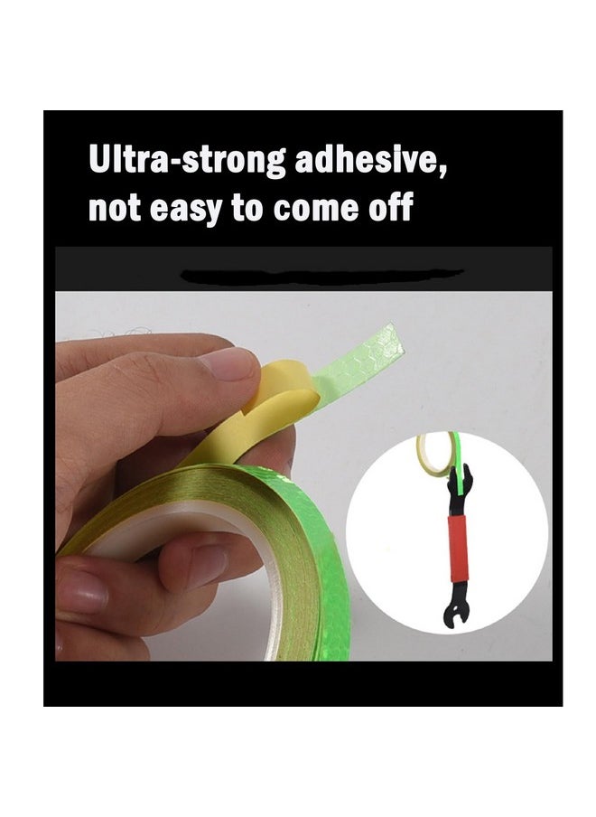 LiXiongBao 5 Pack Reflective Tape Outdoor Safety Warning Lighting Sticker Waterproof Bike Reflector Tape For Bicycle Bike Car Motorcycle Diy Rim Decoration (5 Color)  - Image 5