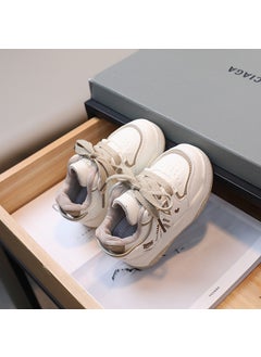 Generic 2023 Autumn New Korean Style Childrens Casual Shoes Cartoon Anti-slip Trendy White Kids Board Shoes For Boys Girls Khaki 