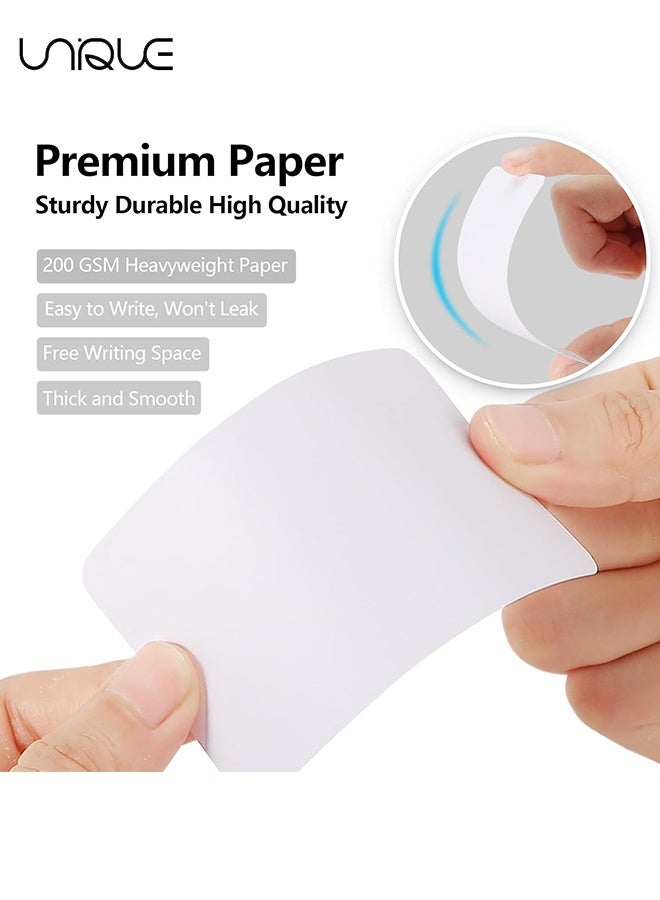 Unique 200 Pcs Blank Business Card - 3.5x2 inches Kraft Paper Learning Card - Mini Note Cards, Business Appreciation Cards Message Gift Card (White/Cowhide color) - Image 4