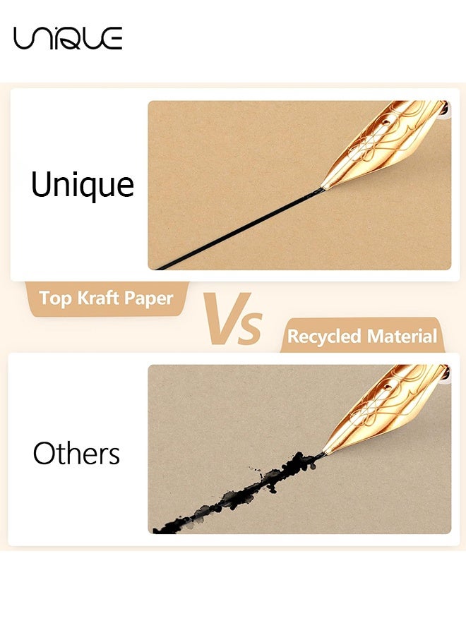 Unique 200 Pcs Blank Business Card - 3.5x2 inches Kraft Paper Learning Card - Mini Note Cards, Business Appreciation Cards Message Gift Card (White/Cowhide color) - Image 3