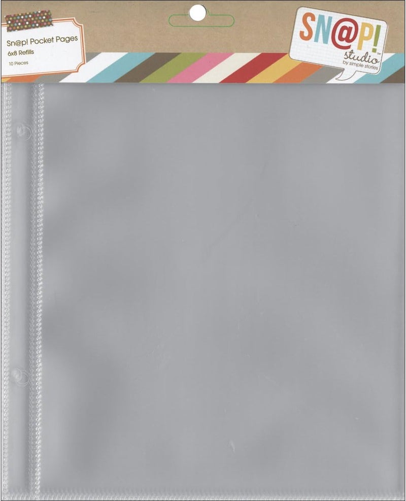 Sn@p! Pocket Pages for 6"X8" Binders 10/Pkg, (1) 6"X8" Pocket