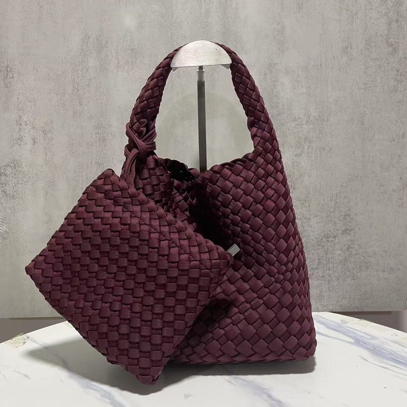 High-Grade Nylon Handmade Woven Bag Women'S Underarm Bag Satin Tote Bag Handbag Shoulder Crossbody Bag - Image 1