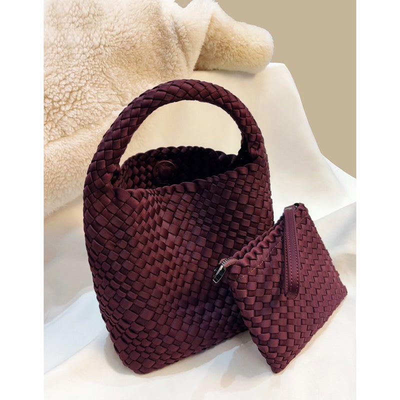 High-Grade Nylon Handmade Woven Bag Women'S Underarm Bag Satin Tote Bag Handbag Shoulder Crossbody Bag - Image 4