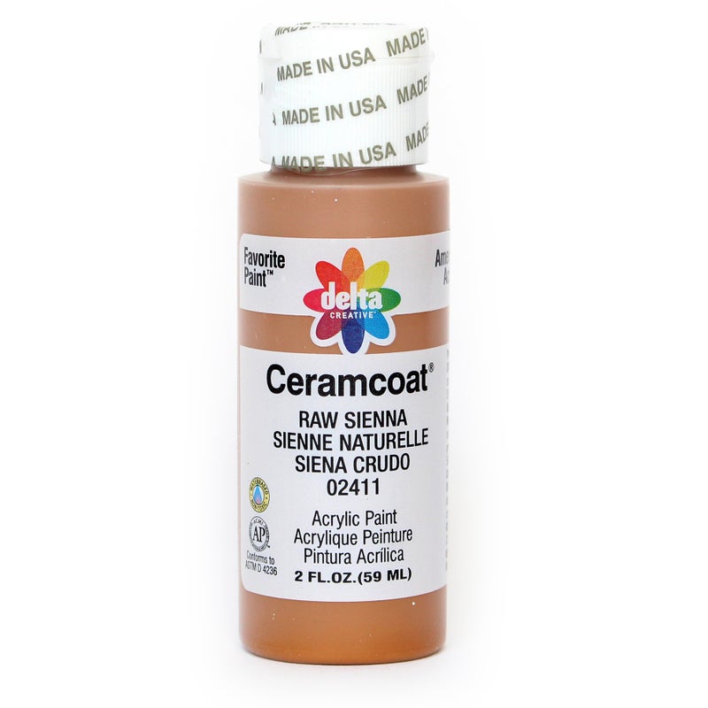 Delta Creative Ceramcoat Acrylic Paint in Assorted Colors 2 oz 2411 Raw Sienna