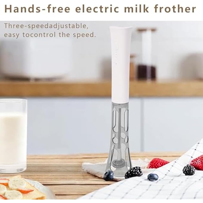 إكسفور جهاز خفق حليب صغير محمول للقهوة واللاتيه، خلاط حليب كهربائي لاسلكي محمول باليد مع خفّاقتين قابلتين للإزالة، 3 سرعات، صانع رغوة من الفولاذ المقاوم للصدأ لتحضير الكابتشينو وشاي الماتشا والمزيد - Image 4