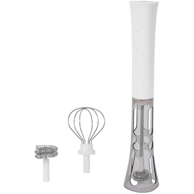 إكسفور جهاز خفق حليب صغير محمول للقهوة واللاتيه، خلاط حليب كهربائي لاسلكي محمول باليد مع خفّاقتين قابلتين للإزالة، 3 سرعات، صانع رغوة من الفولاذ المقاوم للصدأ لتحضير الكابتشينو وشاي الماتشا والمزيد - Image 1