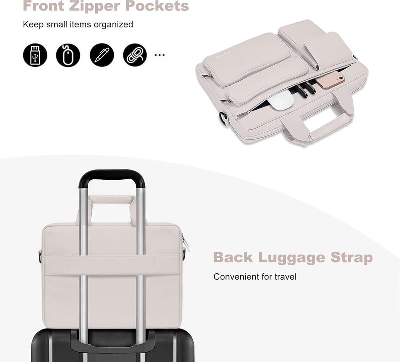 Laptop Shoulder Bag for 13-14 Inch Laptops - Stone Gray - Image 2