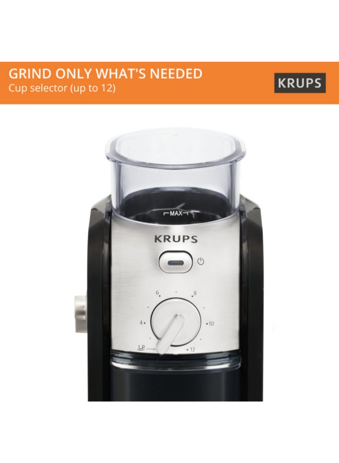 كروبس 110W Professional-Quality Sleeky Designed Expert Burr Coffee Grinder 200 g 110 W GVX231 Black/Silver - Image 2