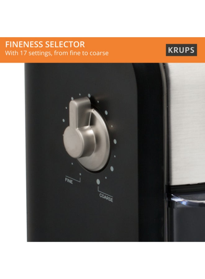 كروبس 110W Professional-Quality Sleeky Designed Expert Burr Coffee Grinder 200 g 110 W GVX231 Black/Silver - Image 3