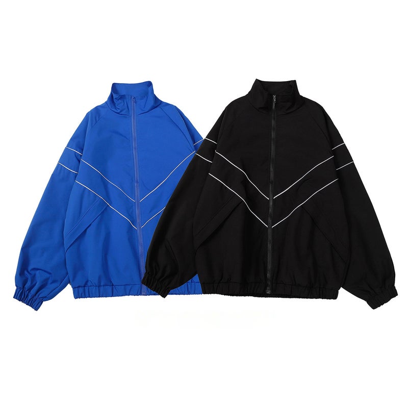 Hong Kong Style Fashion Brand Solid Color Reflective Sports Jacket Men'S And Women'S Loose Jacket Versatile Couple'S Jacket - Image 4
