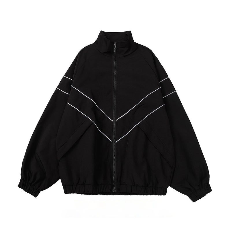 Hong Kong Style Fashion Brand Solid Color Reflective Sports Jacket Men'S And Women'S Loose Jacket Versatile Couple'S Jacket - Image 2
