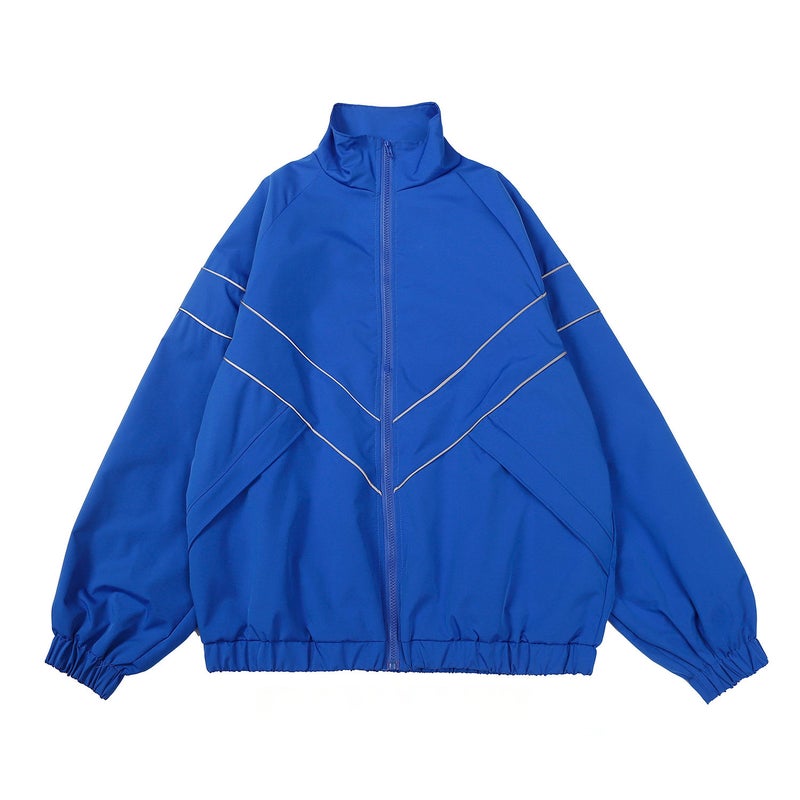 Hong Kong Style Fashion Brand Solid Color Reflective Sports Jacket Men'S And Women'S Loose Jacket Versatile Couple'S Jacket - Image 3