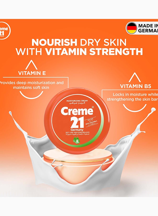 Creme 21 كريم مرطب ناعم | مرطب للوجه والجسم واليدين مع فيتامين E | تركيبة مرطبة ناعمة للاستخدام اليومي | لمسة غير لزجة | مناسب للبشرة العادية إلى الجافة | صنع في ألمانيا - Image 2