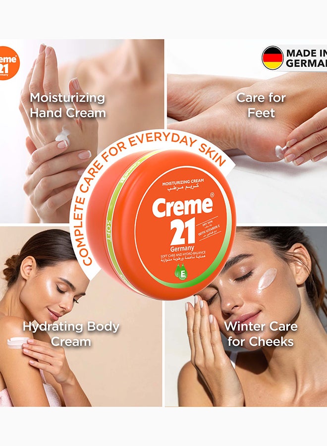 Creme 21 كريم مرطب ناعم | مرطب للوجه والجسم واليدين مع فيتامين E | تركيبة مرطبة ناعمة للاستخدام اليومي | لمسة غير لزجة | مناسب للبشرة العادية إلى الجافة | صنع في ألمانيا - Image 5