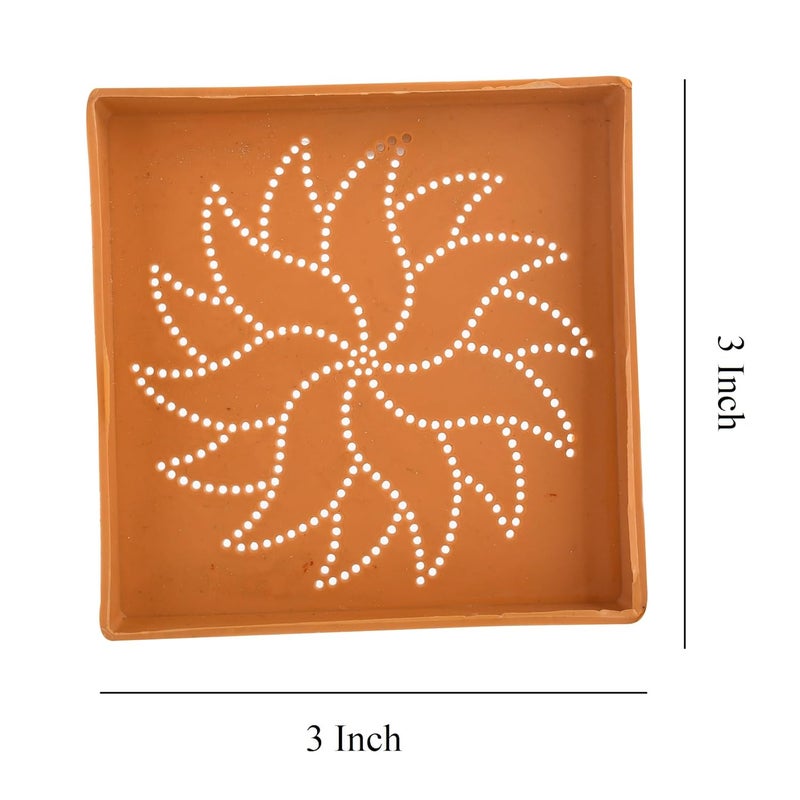 Craftam Different Design Ready to Draw Rangoli Making Stencils – 12 Pcs Plastic Stencils for Floor Decoration, Easy Diwali Rangoli Art Tools (3x3 Inch Each) - Image 5