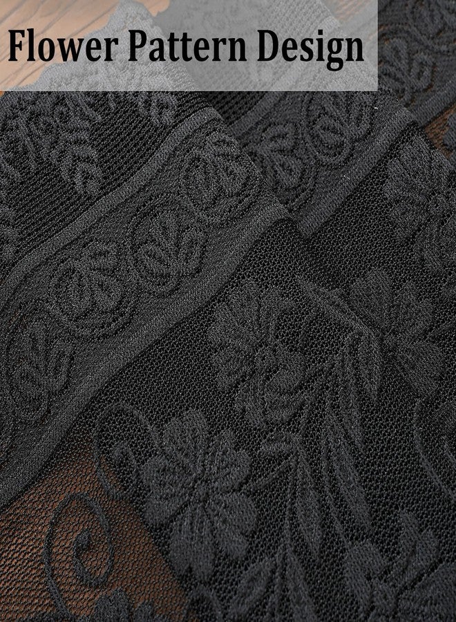 timecity Black Lace Table Runner Boho Table Runner with Tassels Vintage Rustic Table Runners for Kitchen Dining Home Table Decorations (12x89 inch,Tassel Included - Image 2