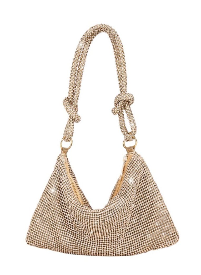 KASTWAVE Rhinestone Crossbody Bag For Women Silver Clutch Evening Handbag Purse Sparkly Purses Diamante Party - Image 1