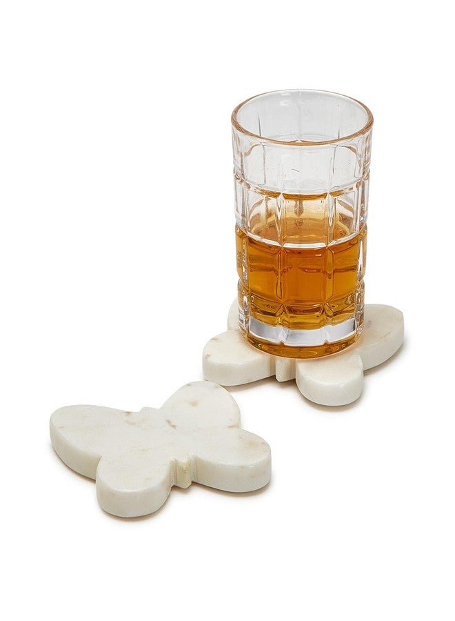 توز كومباني مجموعة من 4 قواعد أكواب رخامية على شكل فراشة من تووز كومباني - رخام - Image 2