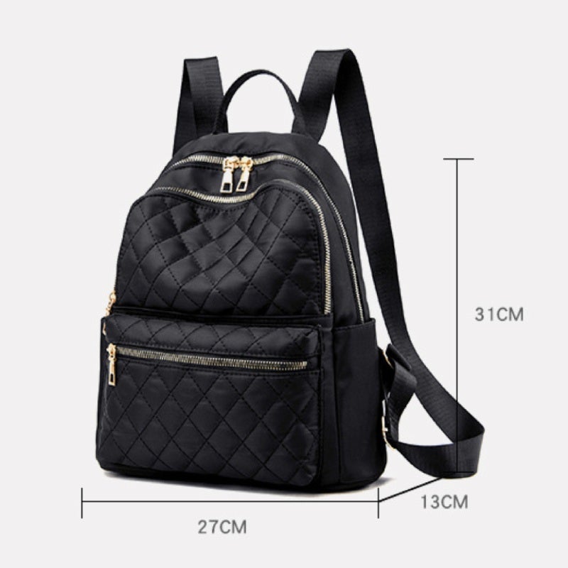 Waterproof Oxford Backpack 30x13x35cm Black Scratch-Proof Durable Oxford Cloth Backpack - Simple Elegant Multi-Carry Backpack for Casual Travel Student Business - Image 4