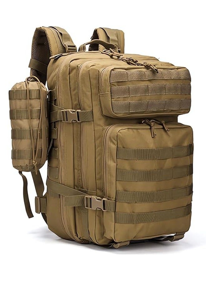 يلا جوي حقيبة ظهر متعددة الوظائف سعة 45 لتر للرجال والنساء، حقيبة عسكرية، حقيبة ظهر مقاومة للماء ذات سعة كبيرة للمشي لمسافات طويلة، حقيبة ظهر للتخييم والسفر في الهواء الطلق مع حامل أكواب - Image 1