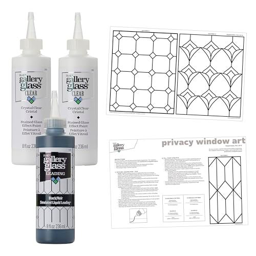 Gallery Glass Privacy Window PROMOGGPW22, Stained Glass Pattern Pack for DIY Arts and Crafts, Perfect for Beginners and Artists, 8 Ounces, 4 Piece - Image 1