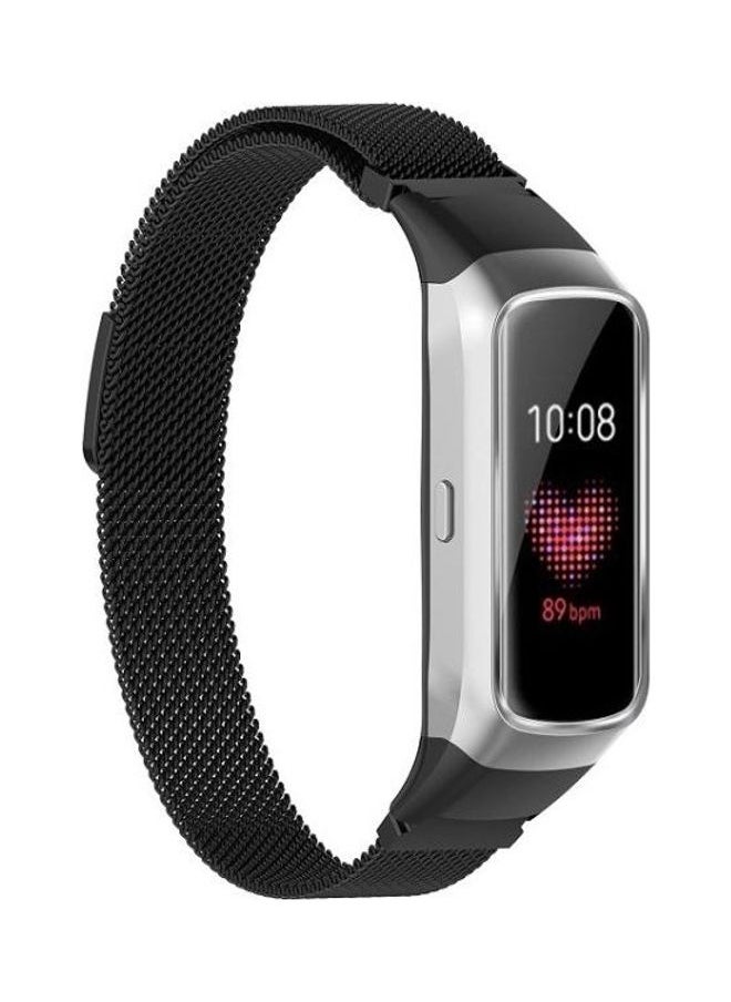 NIBEMINENT - Milanese Replacement Strap Watchband For Samsung Galaxy Fit SM-R370 Black - Image 1