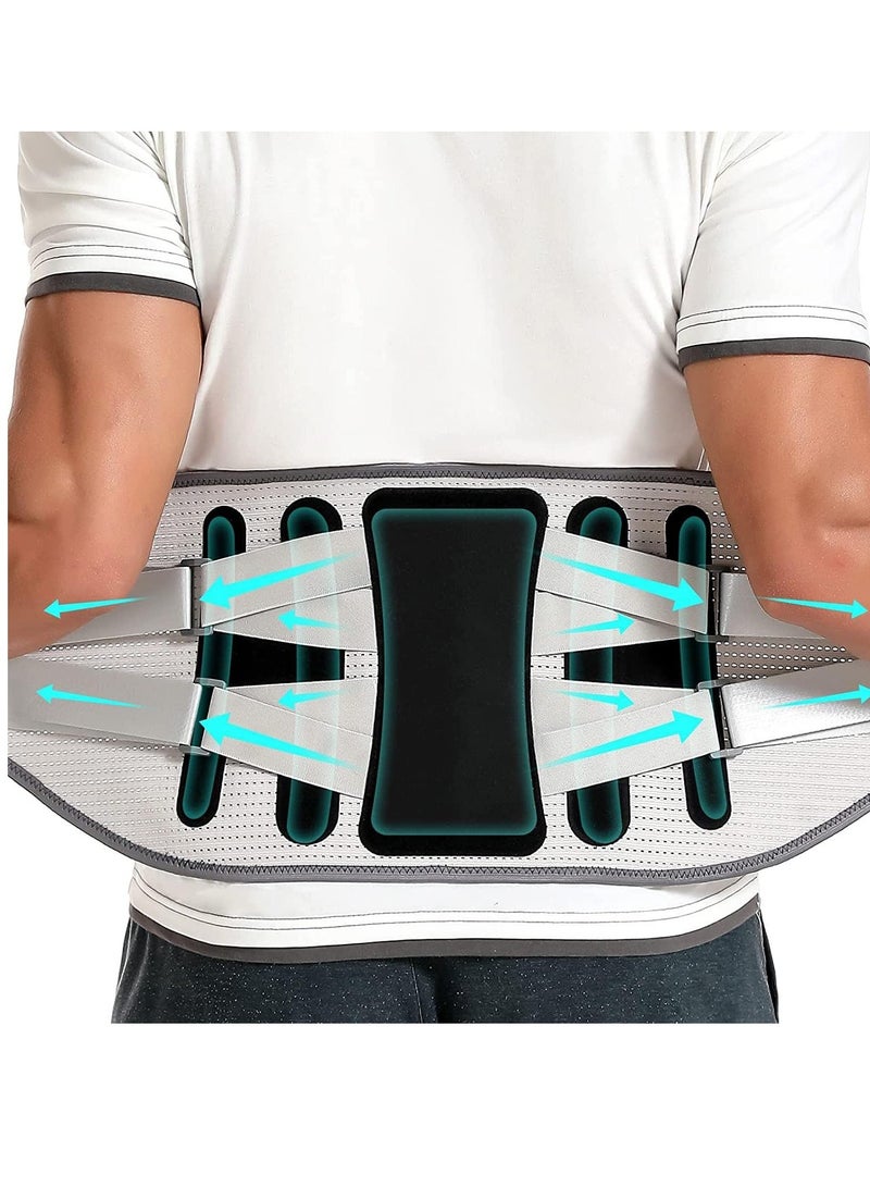 KASTWAVE Back Brace with 8 support belts for Lower Back Pain Relief, Back Support Belt for Women & Men, Breathable Lumbar Support Brace for Work, Lower Back Brace for Herniated Disc, Sciatica, L - Image 1