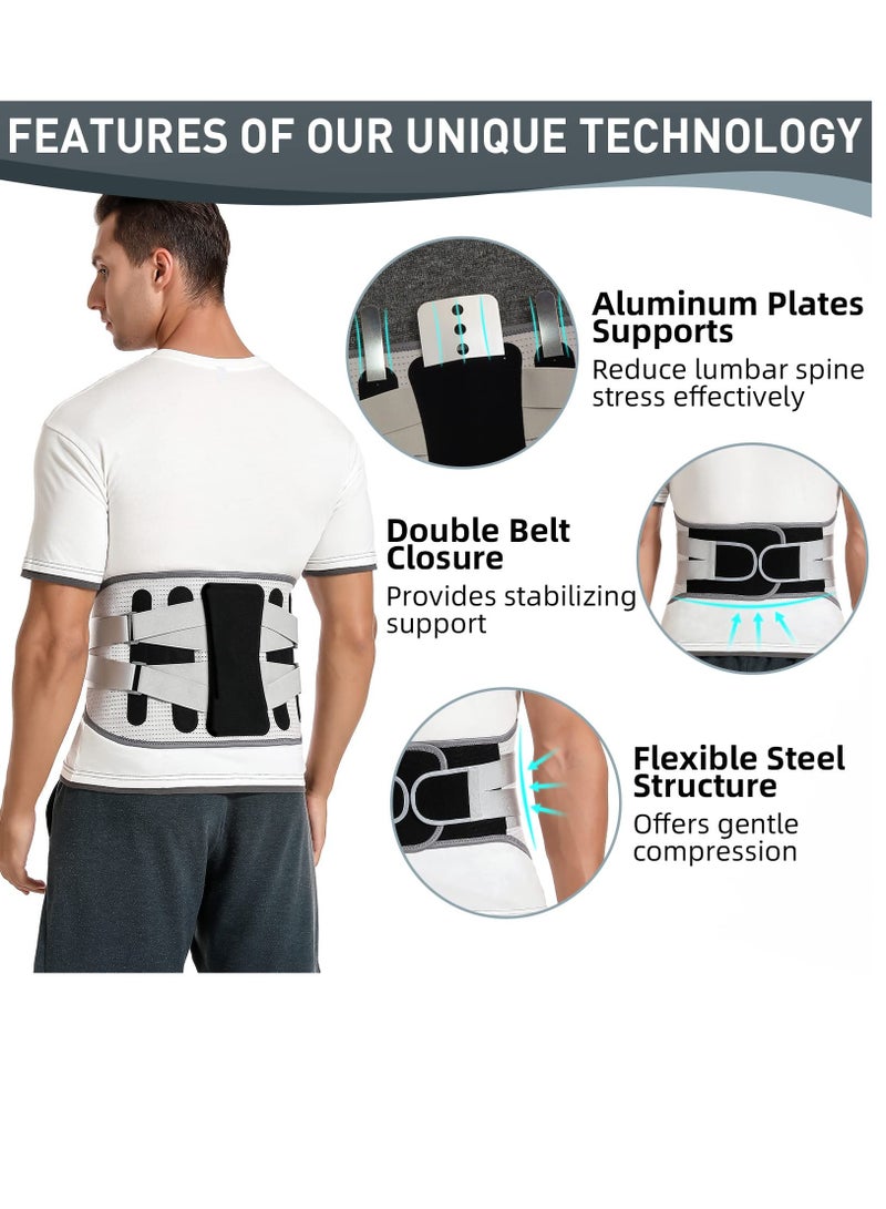 KASTWAVE Back Brace with 8 support belts for Lower Back Pain Relief, Back Support Belt for Women & Men, Breathable Lumbar Support Brace for Work, Lower Back Brace for Herniated Disc, Sciatica, L - Image 2
