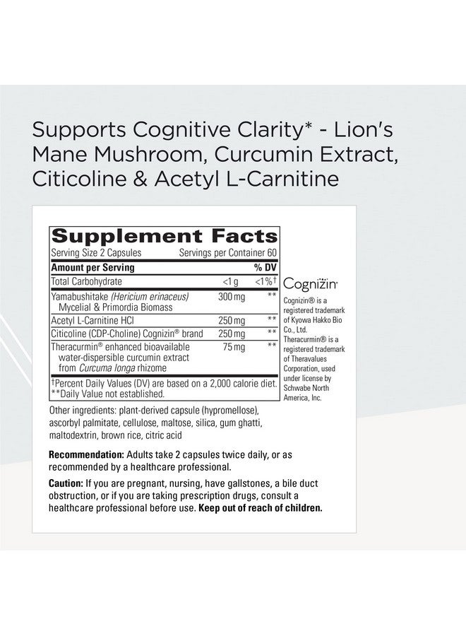 Integrative Therapeutics ProThrivers Wellness Brain - Supports Brain Health* - Brain Support with Citicoline, Curcumin Extract & Lion's Mane* - Vegan, Gluten-Free & Dairy-Free Supplement - 120 Capsules - Image 2