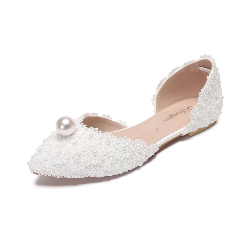 2025 High Heels Pearl Wedding Shoes Dress Accessories Banquet Wedding Shoes - Image 4