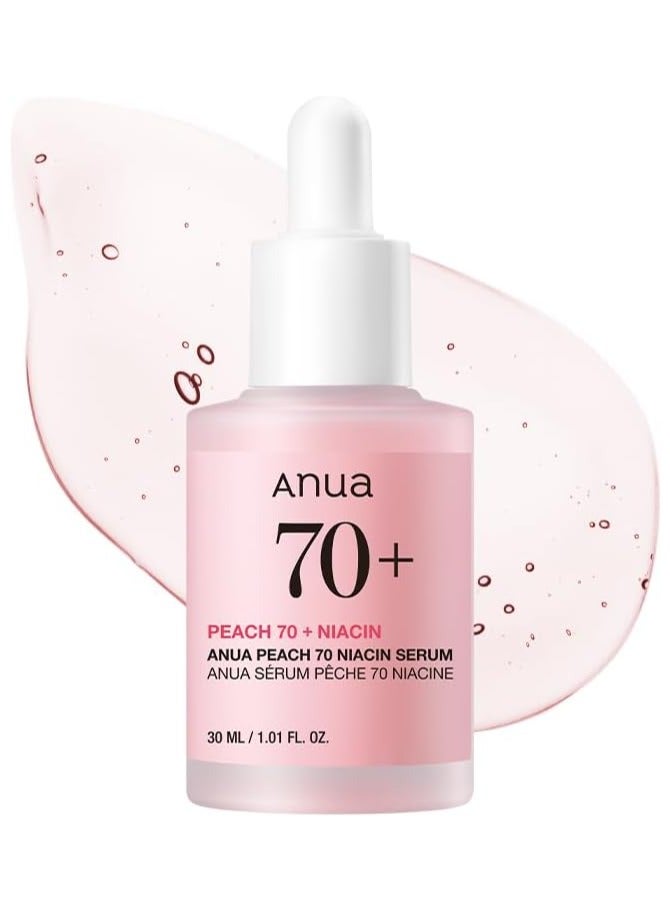 أنوا Peach 70 Niacinamide Serum Lightweight Hydration For Dry Skin Vitamin B12 Hyaluronic Acid Glass Skin Dewy Finish Natural Pink Color Korean Skin Care 1 01 Fl Oz 30mlml 30 مل