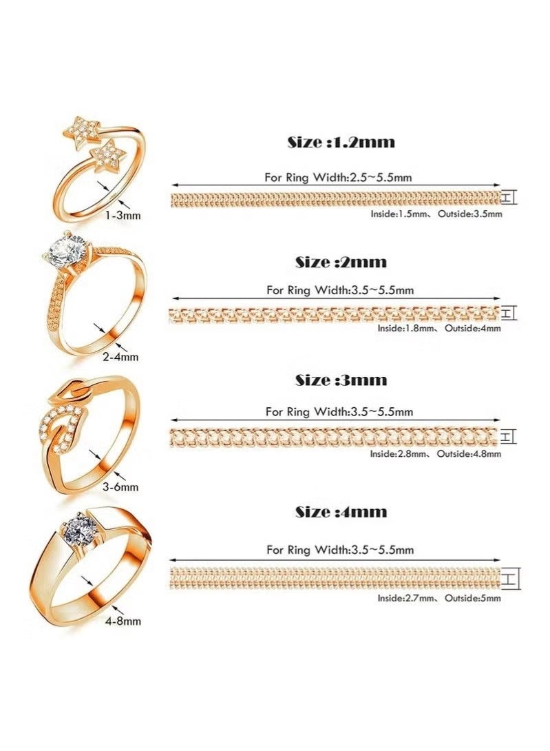 16 Pieces Invisible Ring Size Adjusters with Jewelry Polishing Cloth (Transparent, Gold) - Image 5