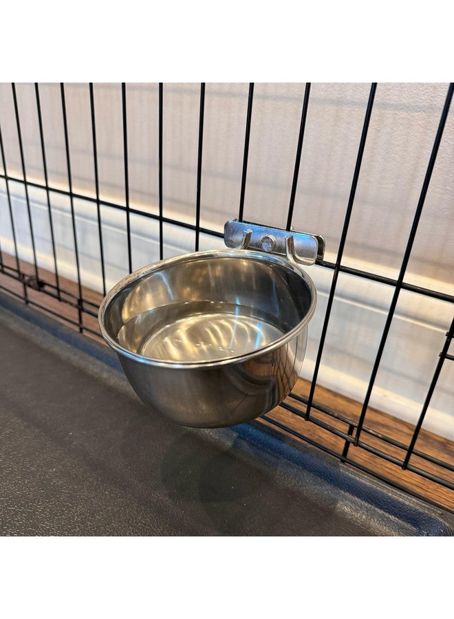 SPOT Coop Cup Bolt Clamp - Stainless Steel Hanging Bowl for Crate, Removable Pet Feeding Dish, Easy Installation, Chew-Proof Design, for Small Dogs, Cats, Birds, Reptiles -2.5 Cups (20 Oz) - Image 1