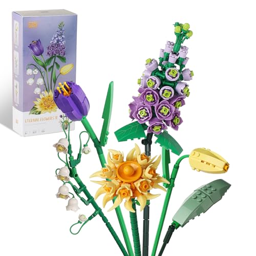 ZIYOSTAR Mini Bricks Flower Bouquet Building Sets Artificial Flowers DIY Unique Decoration Home 534 Pieces Botanical Collection for Ages 618 yrs Old GirlNot Compatible with Lego Set - Image 1