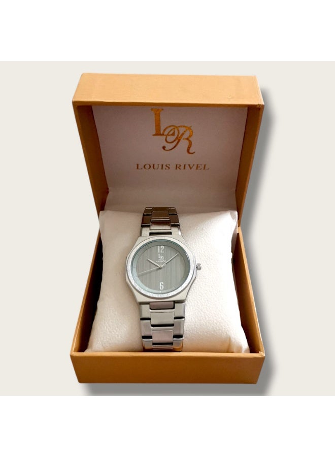 لويس ريفل ساعة يد للرجال من الستانلس ستيل بعرض انالوج وحركة كوارتز ، سهلة القراءة بتصميم عصري مقاوم للماء، ساعة يد كلاسيكية فاخرة بواجهة كبيرة - Image 4